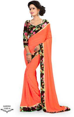 

Indianbeauty Self Design Bollywood Chiffon Saree(Orange)