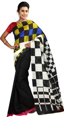 

Anushree Saree Geometric Print Fashion Silk Saree(Multicolor), Black
