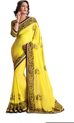

Ridham Sarees Embroidered Fashion Handloom Georgette Saree(Multicolor)