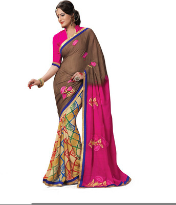 

Ridham Sarees Embroidered Fashion Handloom Georgette Saree(Multicolor)