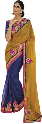 

Desi Butik Self Design Fashion Georgette Saree(Yellow)