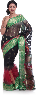 

Adaab Self Design Daily Wear Handloom Silk Saree(Multicolor), Green;red