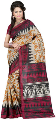 

Softdeal Printed Bhagalpuri Printed Silk Saree(Red)