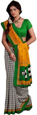 

Shree Vardhman Printed Bollywood Art Silk Saree(Multicolor), Deep red;off white