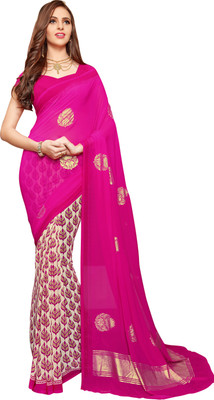 

Khushali Self Design, Printed Fashion Georgette Saree(Multicolor, Pink)