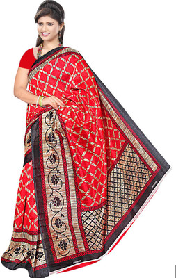 

Manthan Printed Daily Wear Art Silk Saree(Red)