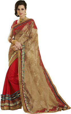 

Ewows Self Design Fashion Jacquard Saree(Multicolor), Coffee;red