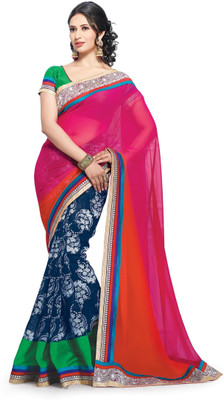 

Indianbeauty Self Design, Printed Bollywood Georgette Saree(Multicolor)