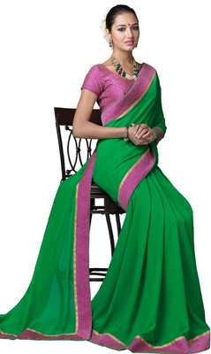 

Lovelylook Embroidered Fashion Georgette Saree(Dark Green), Llkkrs1172-6