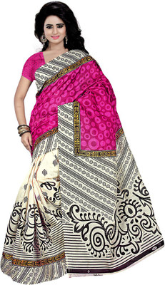 

Party Wear Dresses Printed Fashion Cotton Saree(Pink)