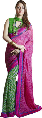 

Viva N Diva Solid Fashion Georgette Saree(Pink)
