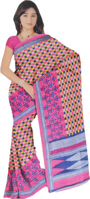 

BPS Printed, Checkered Bhagalpuri Handloom Printed Silk, Art Silk, Khadi, Silk Cotton Blend Saree(Multicolor), Pg chk dn 1153