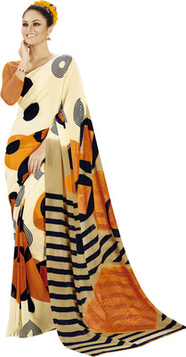 

Khoobee Self Design, Printed Fashion Georgette Saree(Orange, Multicolor), Multicolor;orange