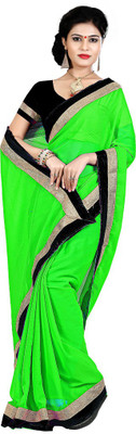 

Indian Wear Online Solid Fashion Chiffon Saree(Green)