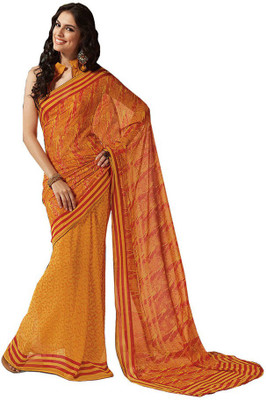 

Party Wear Dresses Printed Fashion Pure Chiffon Saree(Yellow)