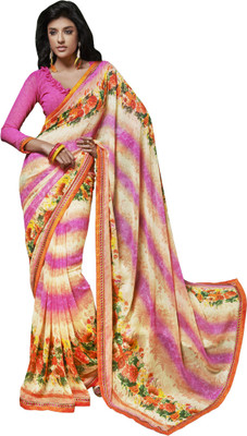 

Khushali Self Design, Printed Fashion Georgette Saree(Beige, Pink, Orange, Multicolor), Beige;multicolor;orange;pink