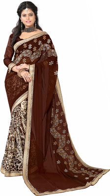 

Manthan Embroidered Daily Wear Georgette Saree(Pack of 2, Brown, Multicolor)