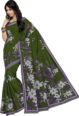 

Party Wear Dresses Printed Fashion Cotton Saree(Green)