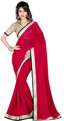 

Desi Butik Printed Fashion Georgette Saree(Red)