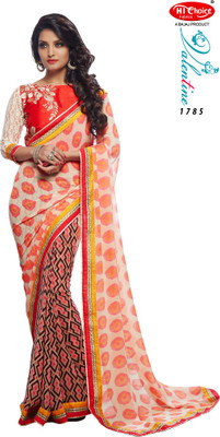 

Hi-Choice Printed Fashion Georgette Saree(Orange)
