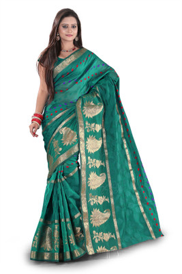 

Azara Lifestyle Self Design Banarasi Banarasi Silk Saree(Green), Green02
