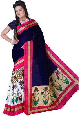 

Dancing Girl Printed Bollywood Art Silk Saree(Blue)