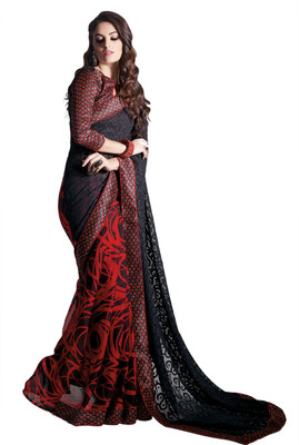 

Khushali Self Design, Printed Fashion Chiffon, Georgette, Jacquard Saree(Red, Black, Multicolor), Black;multicolor;red