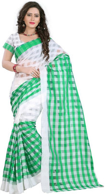 Shree Rajlaxmi Sarees Solid Fashion Polycotton Saree(Purple, White)