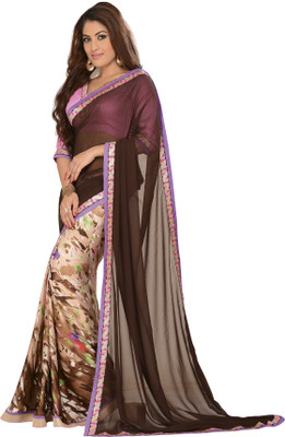 

Brijraj Embellished Fashion Georgette Saree(Brown, Beige), Beige;brown
