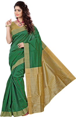 

Vastrakala Self Design Fashion Cotton, Silk Saree(Green)