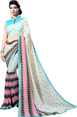 

Jiya Self Design, Printed Fashion Georgette Saree(Beige, Multicolor)