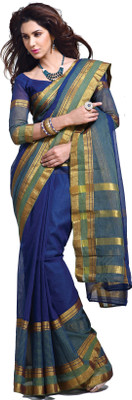 

Ishin Printed Fashion Cotton Saree(Blue)