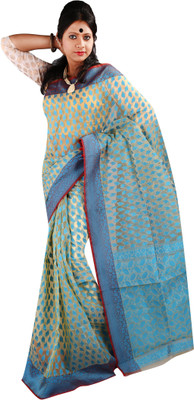 

Anushree Saree Printed Fashion Chanderi Saree(Multicolor), Sky