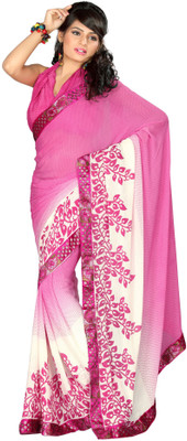 

Cenizas Printed Fashion Georgette Saree(Pink)