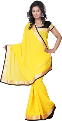 

Aai Shree Khodiyar Art Solid Bollywood Georgette Saree(Yellow)