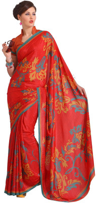 

Cenizas Printed Fashion Georgette Saree(Red)