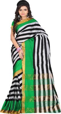 

Sanju Sarees Self Design Kota Doria Kota Cotton Saree(Green)