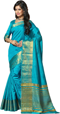 

M.S.Retail Self Design Kanjivaram Silk Saree(Blue)