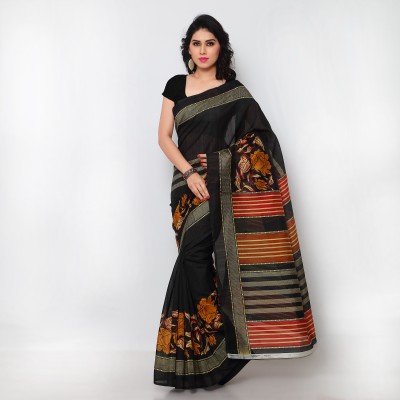 

Poornathava Woven Fashion Art Silk Saree(Multicolor), Black