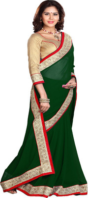 

Sourbh Sarees Self Design Fashion Synthetic Georgette Saree(Green), Royal blue