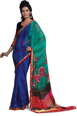 

Indianbeauty Printed, Embroidered Bollywood Pure Georgette Saree(Multicolor)