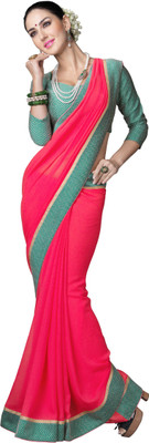 

Parisha Embroidered Fashion Georgette Saree(Pink), Light pink
