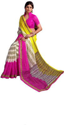 

Shree Vardhman Printed Bollywood Art Silk Saree(Multicolor), Pink;yellow;off white