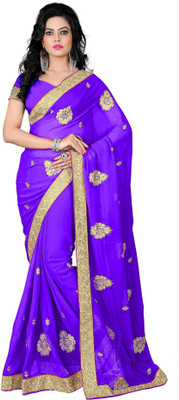 

Vishakha Fashion Embroidered Fashion Georgette Saree(Purple)