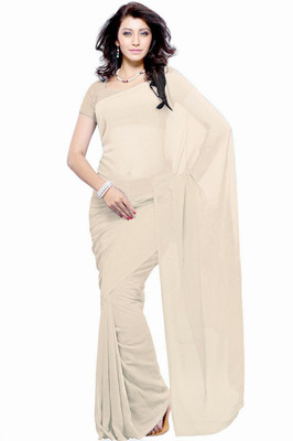 

Khushali Self Design Fashion Georgette Saree(White)