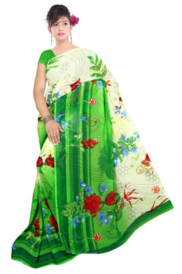 

Jiya Self Design, Printed Fashion Georgette Saree(Light Green, Multicolor)