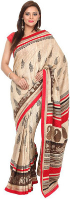 

Kataan Bazaar Self Design Banarasi Tussar Silk Saree(Beige)