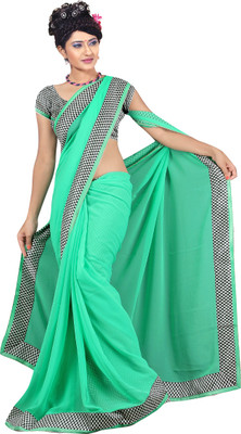 

SHREE OM VALLABH Self Design Banarasi Georgette Saree(Green)