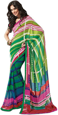 

Indian Wear Online Printed Fashion Pure Chiffon Saree(Multicolor)