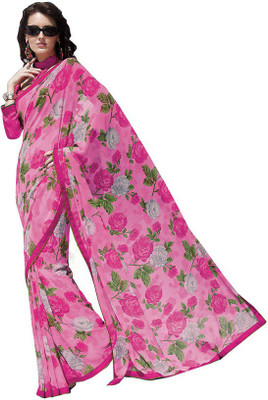 

Indian Wear Online Printed Fashion Pure Chiffon Saree(Multicolor)